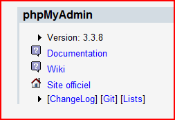 PHPMyAdmin Version OK 3.3.8